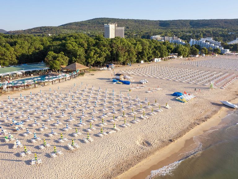 Blick auf den Strand in Albena Blick auf den Strand in Albena, Schwarzmeerküste von Bulgarien