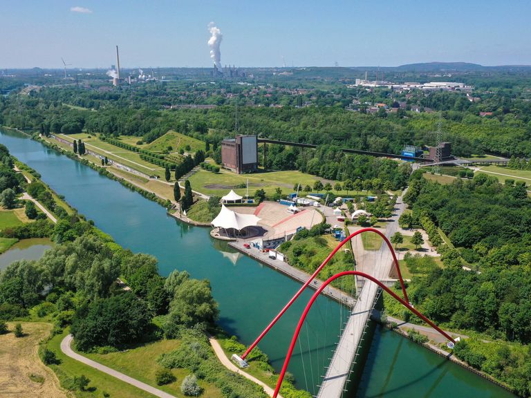 Amphitheater am Kanal: der Nordsternpark in Gelsenkirchen Blick auf den Nordsternpark in Gelsenkirchen