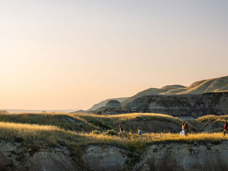 Hier zu sehen: die karge Landschaft der Canadian Badlands. kanadische Badlands, Hoodoo Trail