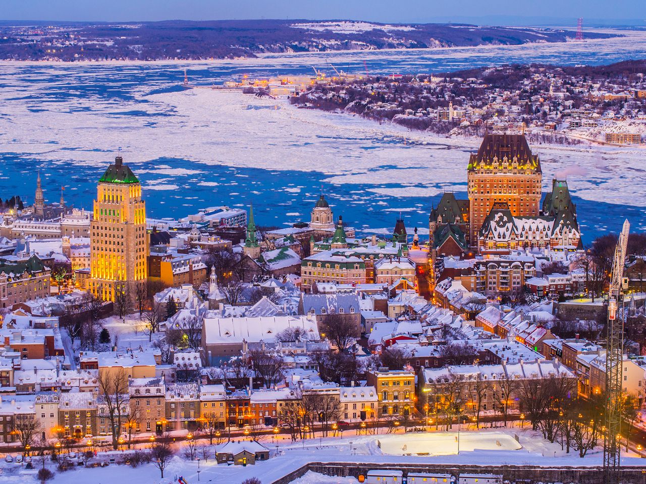 Blick auf Québes City und den Sankt-Lorenz-Strom
