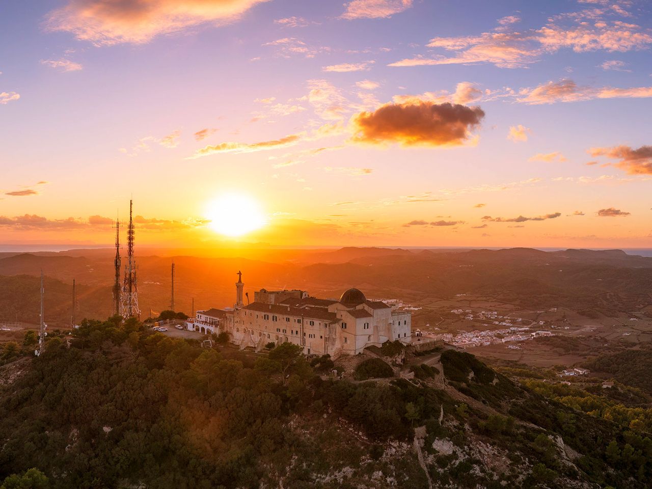Franziskanerinnenkloster Verge del Toro auf dem Monte Toro, Luftaufnahme