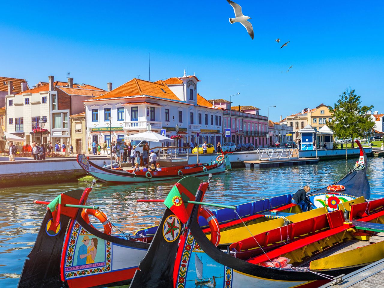 Moliceiros, bunte Boote in Aveiro