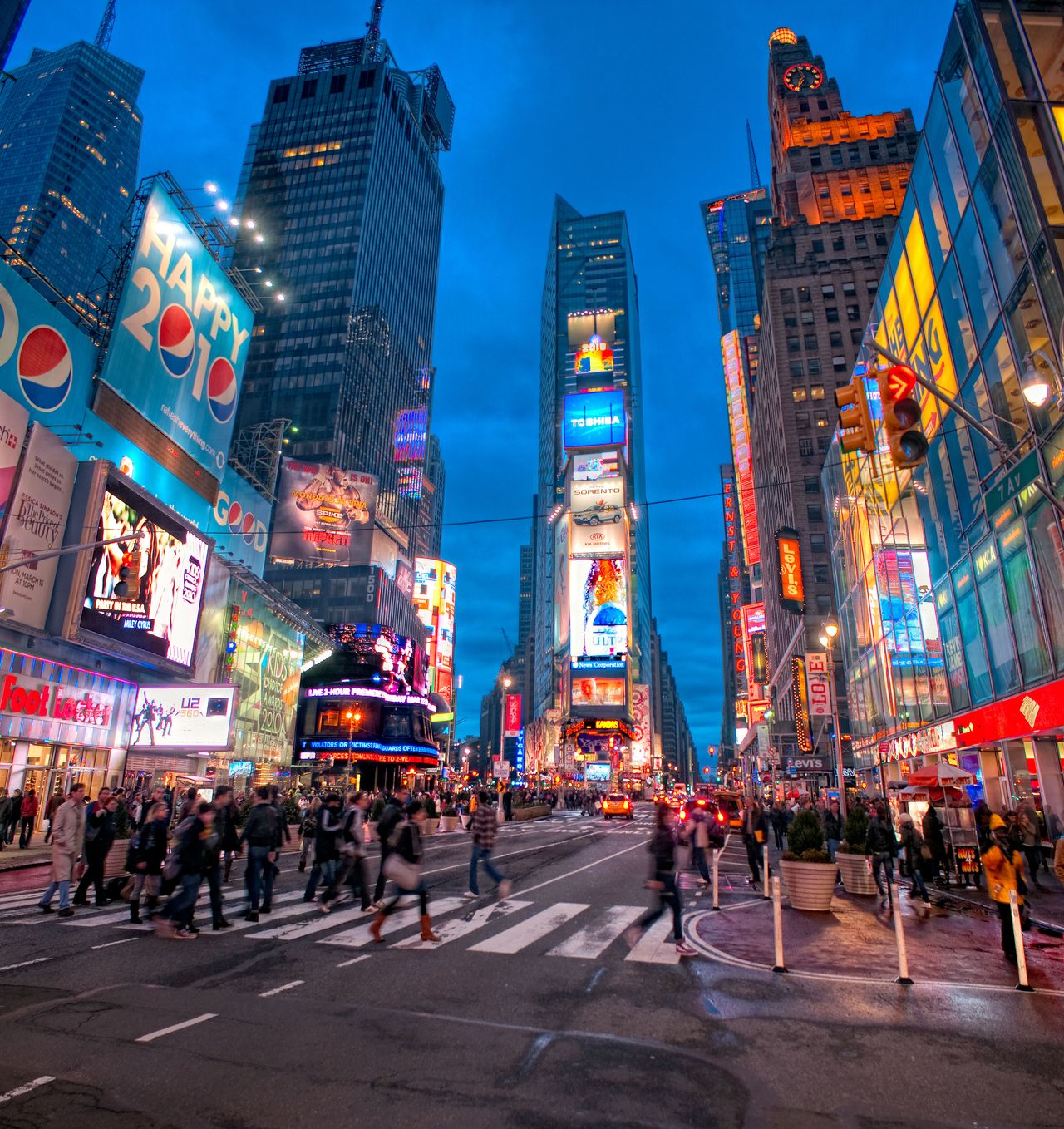 Times Square am Abend, Dämmerung