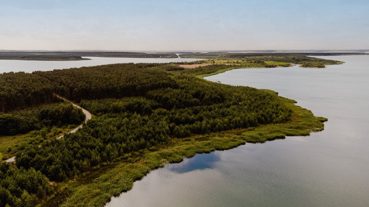 Als der einstige Braunkohletagebau Scado geflutet wurde, entstand der Partwitzer See Blick über den Partwitzer See in Brandenburg